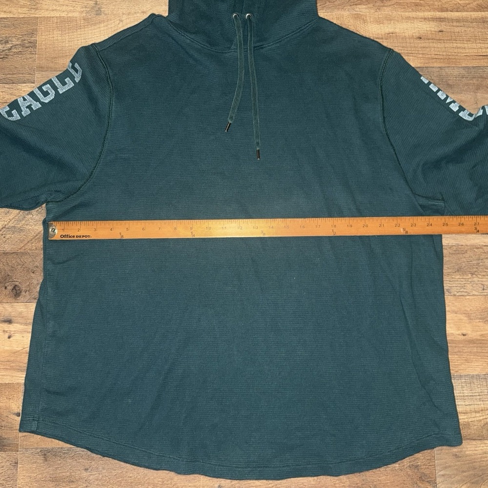 American Eagle Outfitters Thermal Hoodie‎ Mens 2XL Green Waffle Knit Cotton - Picture 5 of 5